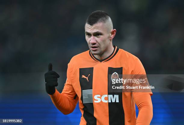 Giorgi Gocholeishvili of Shakhtar in action during the UEFA Champions League match between Shakhtar Donetsk and Royal Antwerp at Volksparkstadion on...