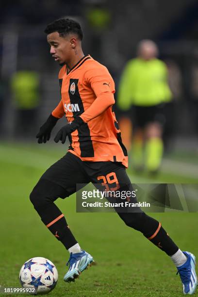 Newertton of Shakhtar in action during the UEFA Champions League match between Shakhtar Donetsk and Royal Antwerp at Volksparkstadion on November 28,...