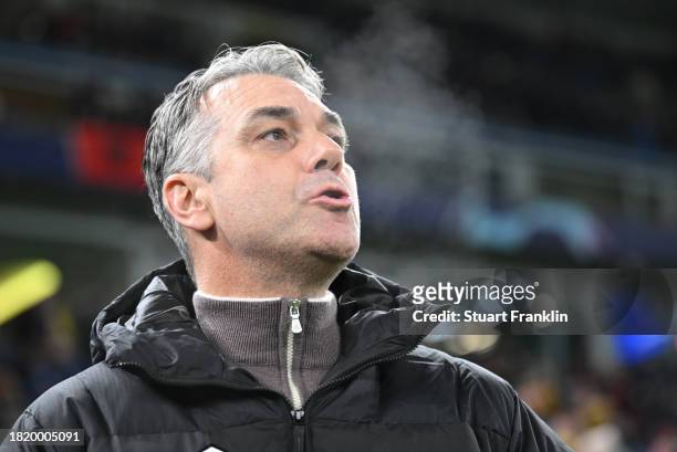 Marino Pusic, head coach of Shakhtar looks on during the UEFA Champions League match between Shakhtar Donetsk and Royal Antwerp at Volksparkstadion...