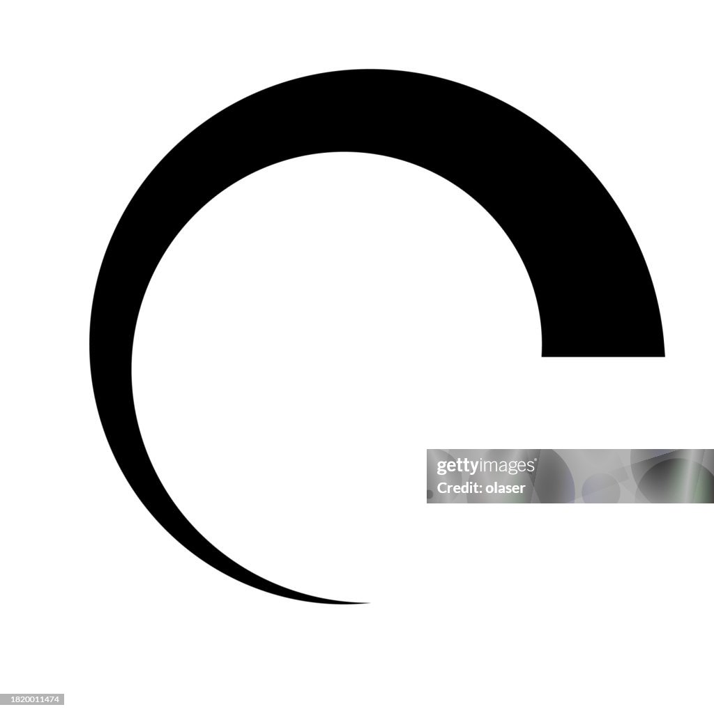 Schwarzer Kreisbogen auf weißem Hintergrund.