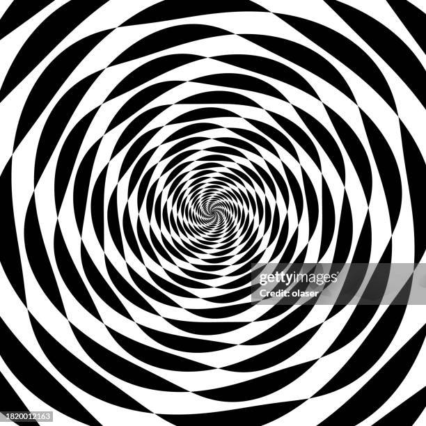 bildbanksillustrationer, clip art samt tecknat material och ikoner med black and white hypnotic spiral pattern. - evighet