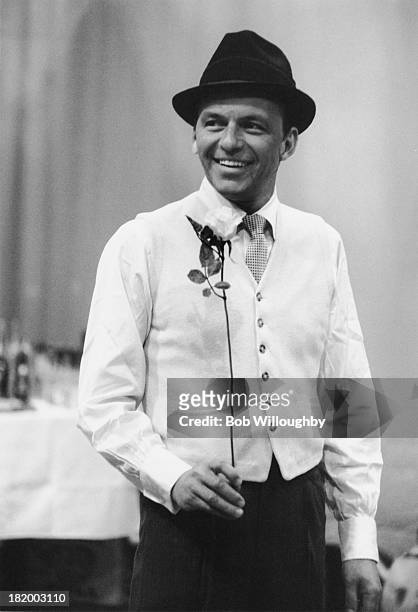 American actor and singer Frank Sinatra on the set of the TV special 'The Judy Garland Show', 1st April 1962.