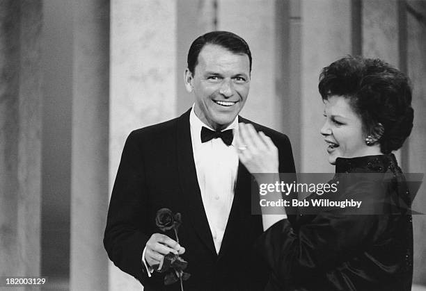 American entertainers Frank Sinatra and Judy Garland on the set of the TV special 'The Judy Garland Show', 1st April 1962.