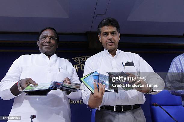 Narayanasamy, Union Minister of State for Personnel, Public Grievances and Pensions and Manish Tewari, Union Minister for Information and...