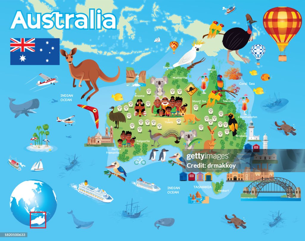 Mapa de viaje de Australia