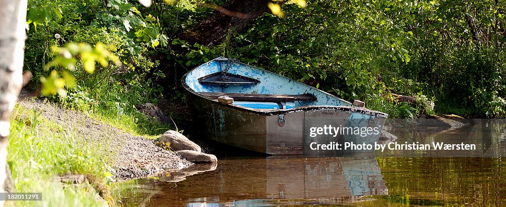 Row boat on a lake