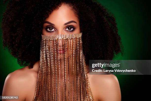 photo of stunning arab lady cover face with wealthy veil doing love magic ritual for attract sultan - scheherazade stock pictures, royalty-free photos & images