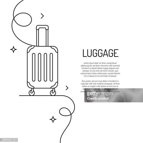 bildbanksillustrationer, clip art samt tecknat material och ikoner med continuous line drawing of luggage icon. hand drawn symbol vector illustration. - carry on bag