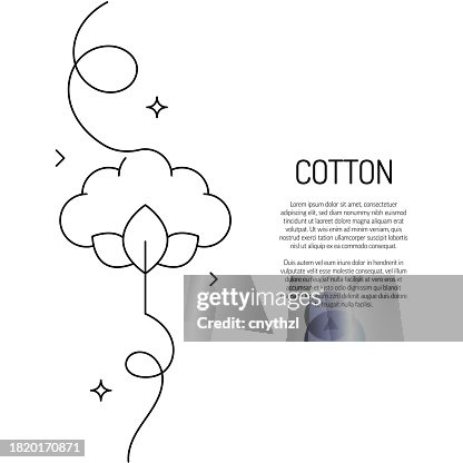 Dessin au trait continu de l’icône de coton. Illustration vectorielle de symbole dessiné à la main. Dessin au trait continu de l’icône de coton. Illustration vectorielle de symbole dessiné à la main.