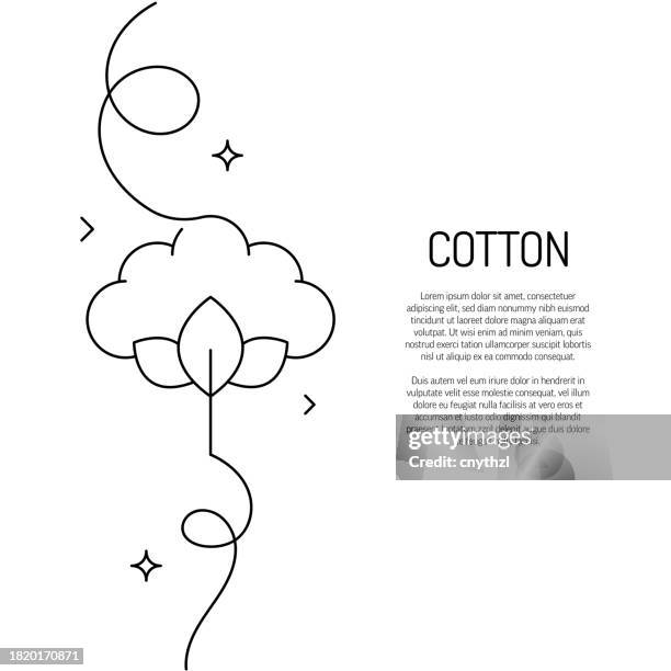 illustrations, cliparts, dessins animés et icônes de dessin au trait continu de l’icône de coton. illustration vectorielle de symbole dessiné à la main. - coton hydrophile