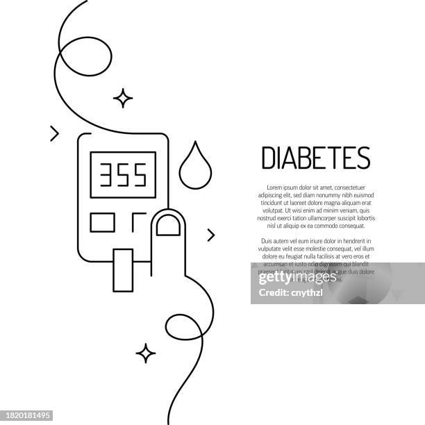 continuous line drawing of diabetes icon. hand drawn symbol vector illustration. - diabetes patient vector stock illustrations