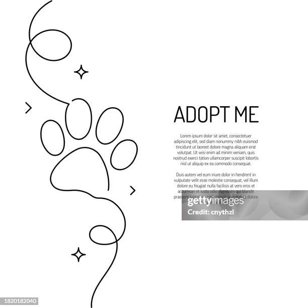 continuous line drawing of adopt me icon. hand drawn symbol vector illustration. - cat line drawing stock illustrations