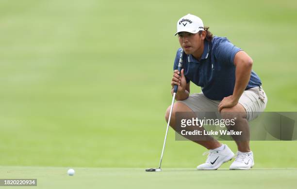 Gavin Green of Malaysia plays a shot prior to the Investec South African Open Championship at Blair Atholl Golf & Equestrian Estate on November 29,...