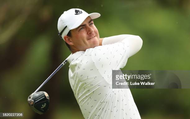 Aaron Cockerill of Canada prior to the Investec South African Open Championship at Blair Atholl Golf & Equestrian Estate on November 29, 2023 in...