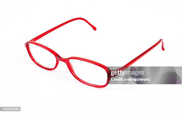 eyewear optical series - bril met hoornen montuur stockfoto's en -beelden