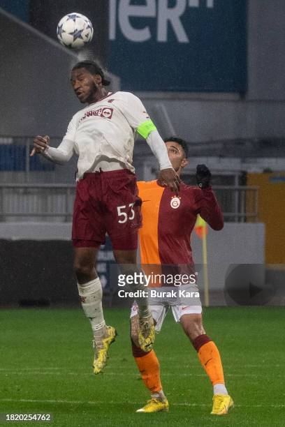 Willy Kambwata of Manchester United is in action during the UEFA Youth League match between Galatasaray A.S. And Manchester United at on November 29,...