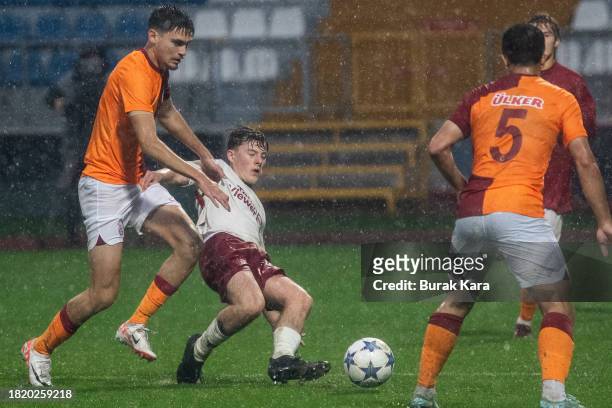 Jack Fletcher of Manchester United is in action during the UEFA Youth League match between Galatasaray A.S. And Manchester United at on November 29,...