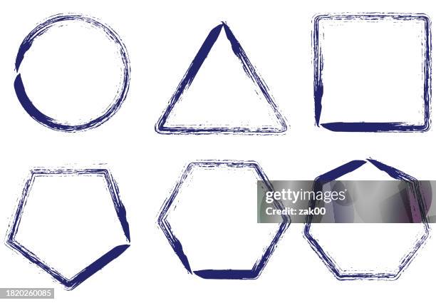 geometric shape design elements in doodle style - pentagon design stock illustrations