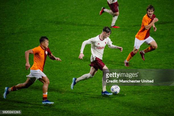 Jack Fletcher of Manchester United in action during the UEFA Youth League match between Galatasaray A.S. And Manchester United at on November 29,...