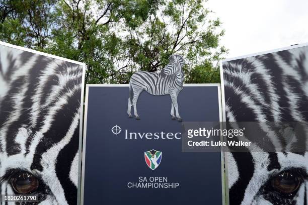 View of the 1st tee prior to the Investec South African Open Championship at Blair Atholl Golf & Equestrian Estate on November 29, 2023 in...