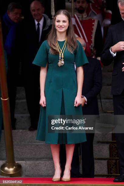 Crown Princess Leonor of Spain attends the Opening of The Parliament at the Congress of Deputies on November 29, 2023 in Madrid, Spain.