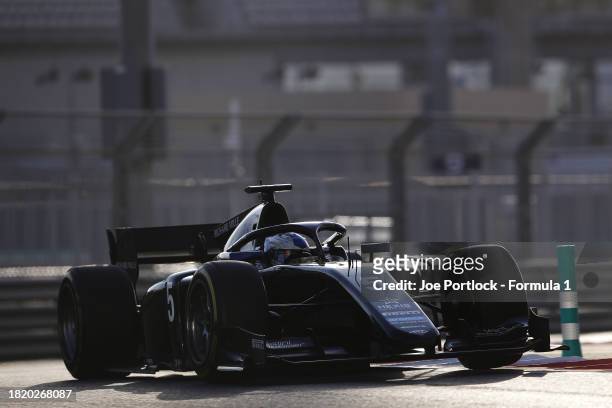 Zak O'Sullivan of Great Britain and ART Grand Prix drives on track during day 1 of Formula 2 testing at Yas Marina Circuit on November 29, 2023 in...