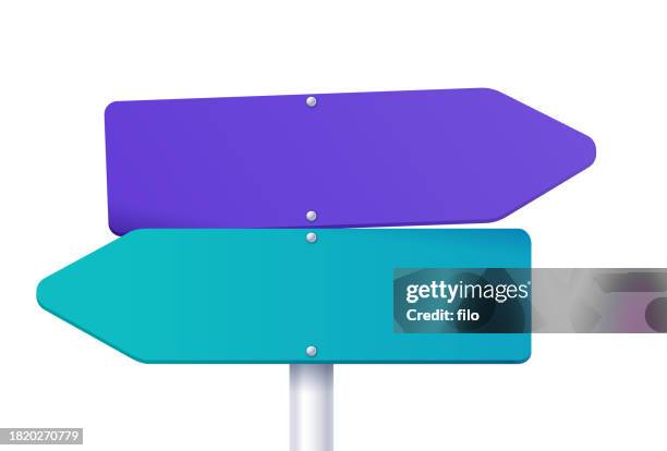 arrow direction choice sign - caution sign stock illustrations