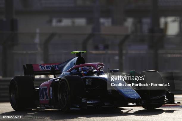 Victor Martins of France and ART Grand Prix drives on track during day 1 of Formula 2 testing at Yas Marina Circuit on November 29, 2023 in Abu...