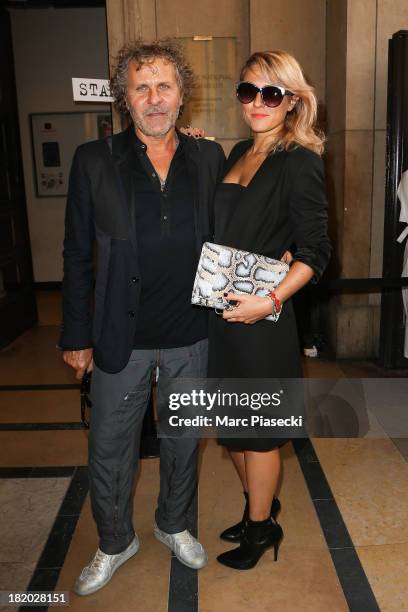 Renzo Rosso and Alessia Rosso arrive to attend the Maison Martin Margiela show as part of the Paris Fashion Week Womenswear Spring/Summer 2014 on...