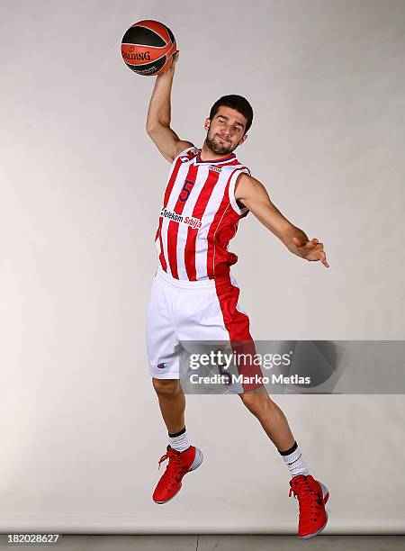Aleksandar Cvetkovic of Crvena Zvezda Telekom, during the Crvena Zvezda Telekom 2013/14 Turkish Airlines Euroleague Basketball Media Day at...