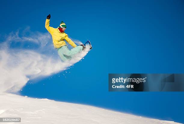 snowboard jump - snow board stock pictures, royalty-free photos & images