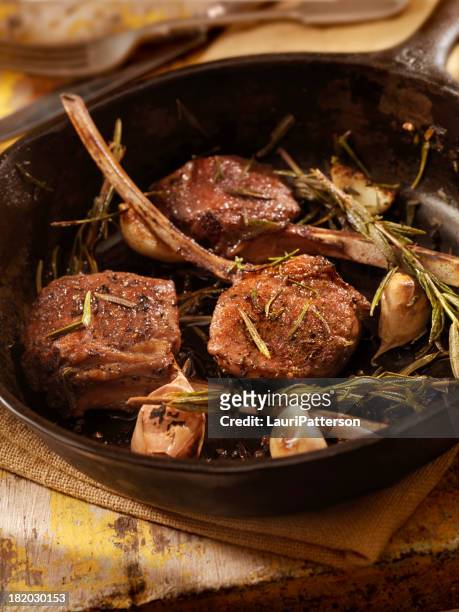 braised lamb chops - kotlett med ben bildbanksfoton och bilder