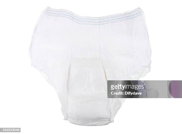 erwachsenen incontinence unterwäsche isoliert auf weiss - adult diapers stock-fotos und bilder