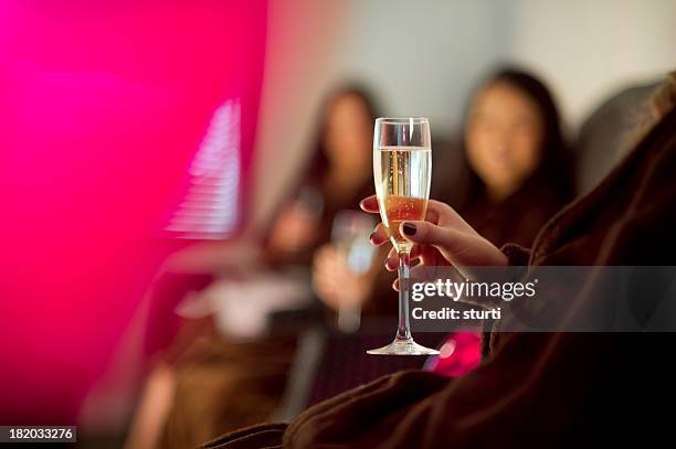 champagne at the spa - pink champagne stock pictures, royalty-free photos & images