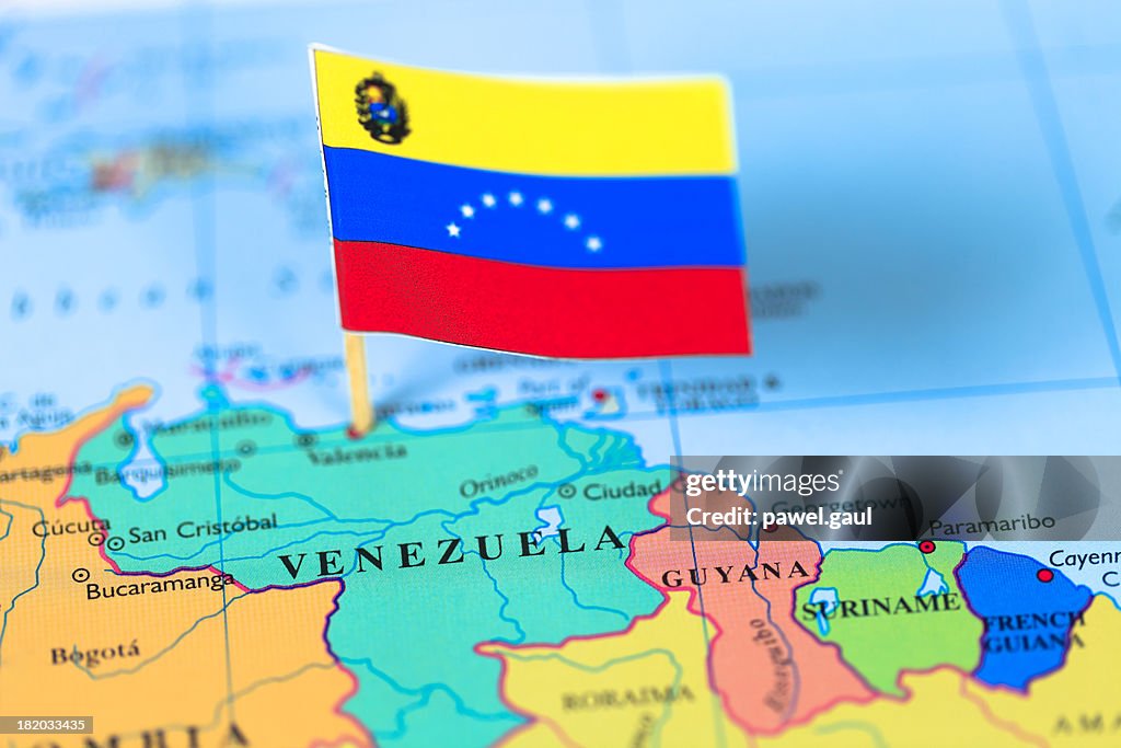 Bandera y mapa de Venezuela