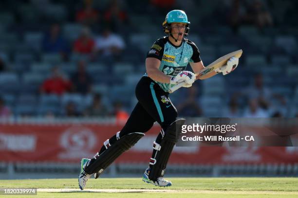 Grace Harris of the Heat during The Challenger WBBL finals match between Perth Scorchers and Brisbane Heat at WACA, on November 29 in Perth,...