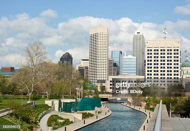 indianapolis, indiana - downtown - indianapolis canal stock pictures, royalty-free photos & images
