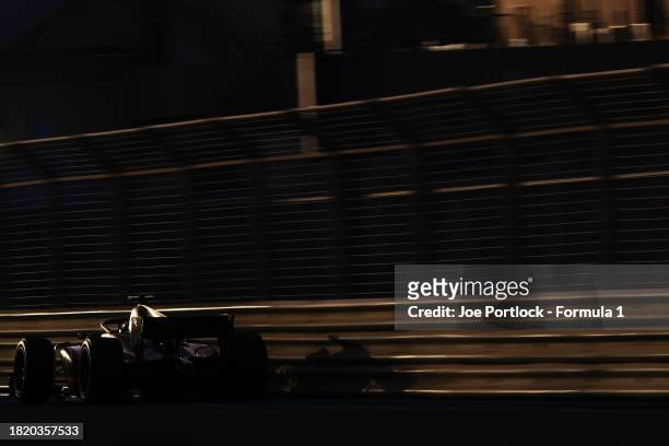 Joshua Mason of Great Britain and PHM Racing drives on track during day 1 of Formula 2 testing at Yas Marina Circuit on November 29, 2023 in Abu...