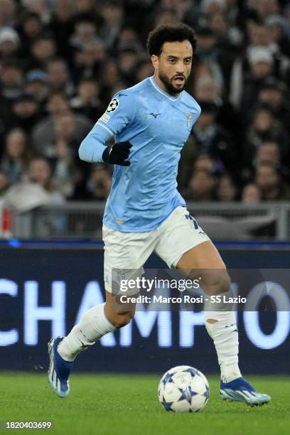 Felipe Anderson of SS Lazio in action during the UEFA Champions League match between SS Lazio and Celtic FC at Stadio Olimpico on November 28, 2023...