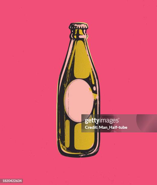 bottle, pop art - beer bottles stock illustrations