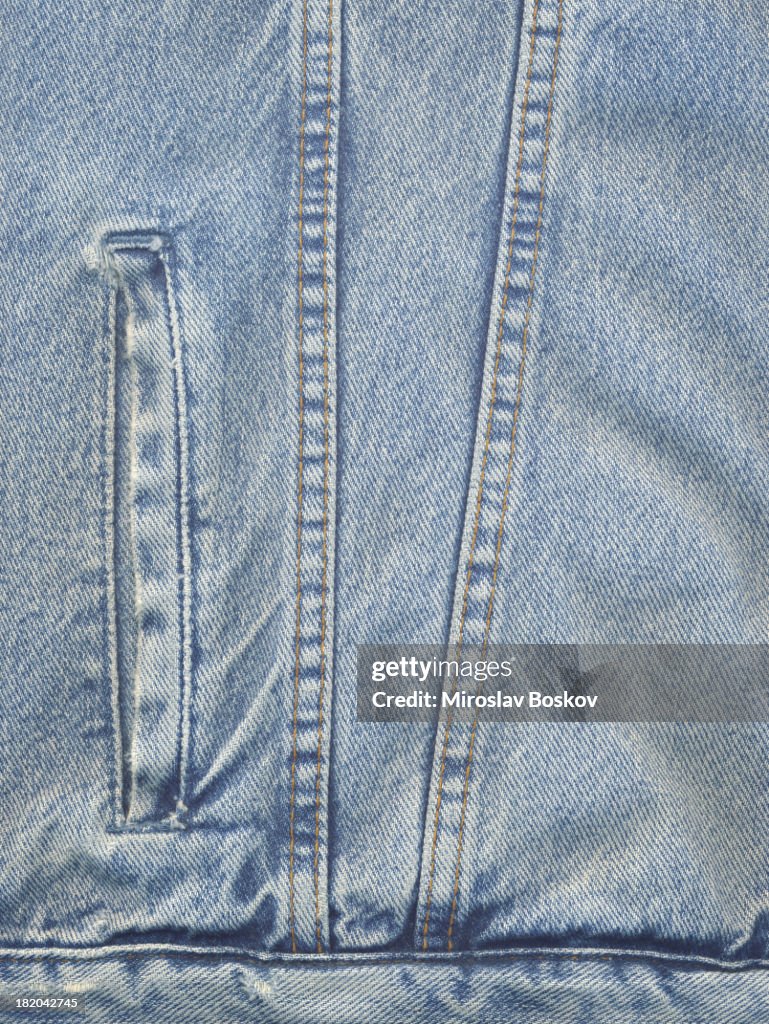 Haute résolution poudre veste en Denim bleu détail