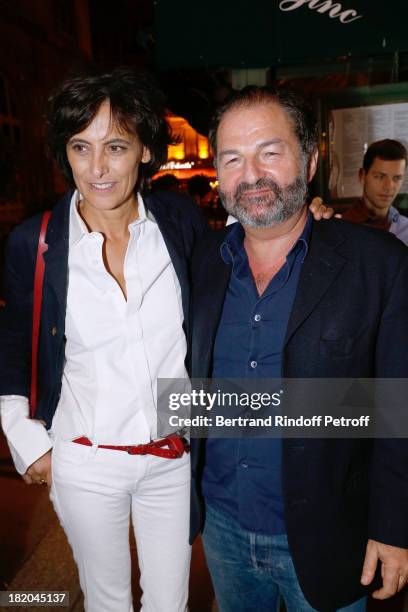 Fashion Designer Ines de la Fressange and President of Lagardere Active Denis Olivennes attend 'Opium' movie Premiere, held at Cinema Saint Germain...