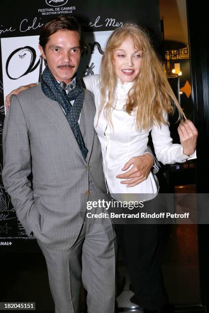 Creator of the poster of the movie Elie Top and Director of the movie Arielle Dombasle attend 'Opium' movie Premiere, held at Cinema Saint Germain in...