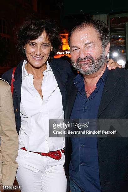 Fashion Designer Ines de la Fressange and President of Lagardere Active Denis Olivennes attend 'Opium' movie Premiere, held at Cinema Saint Germain...