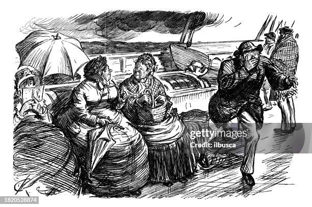 british satire caricature comic cartoon illustration - man throwing up stock illustrations