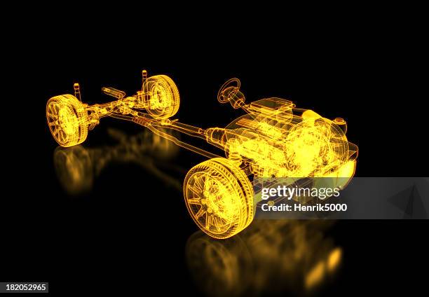 chassis x-ray / blueprint - chassis stock pictures, royalty-free photos & images