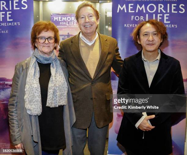 Director of programing at the Mill Valley Film Festival Zoe Elton, Dr. Dale Bredesen, and director Yuki Tokigawa attend the premiere screening of...