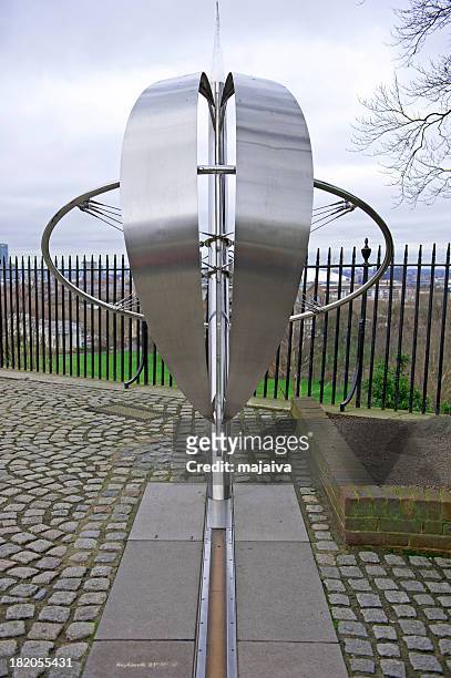 the prime meridian at greenwich - greenwich stock pictures, royalty-free photos & images