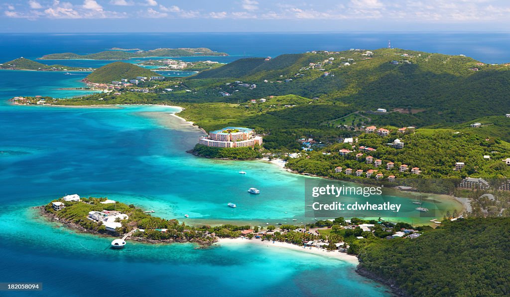 Foto aérea do Coki ponto, St. Thomas, Ilhas Virgens dos EUA