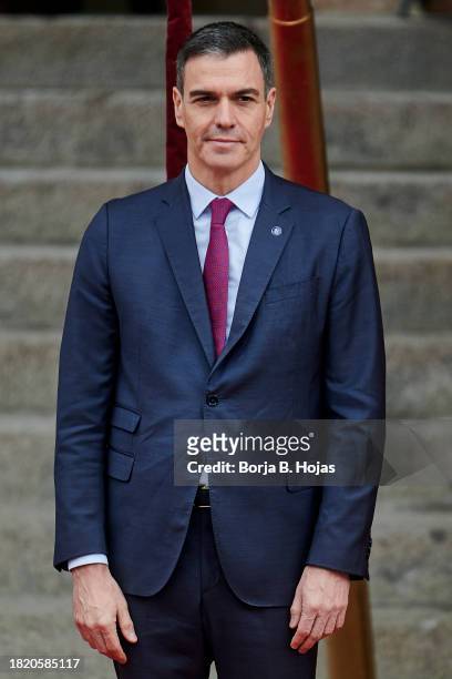 President of the Spanish Government Pedro Sanchez attend the solemn opening of the 15th legislature at the Spanish Parliamen on November 29, 2023 in...